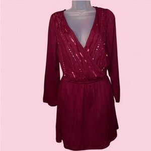 NWT Chelsea & Violet Faux Wrap Sequined Dress S